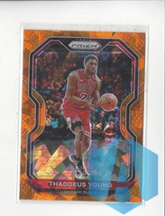 2020 Panini Prizm Orange Cracked Ice #165 Thaddeus Young Bulls